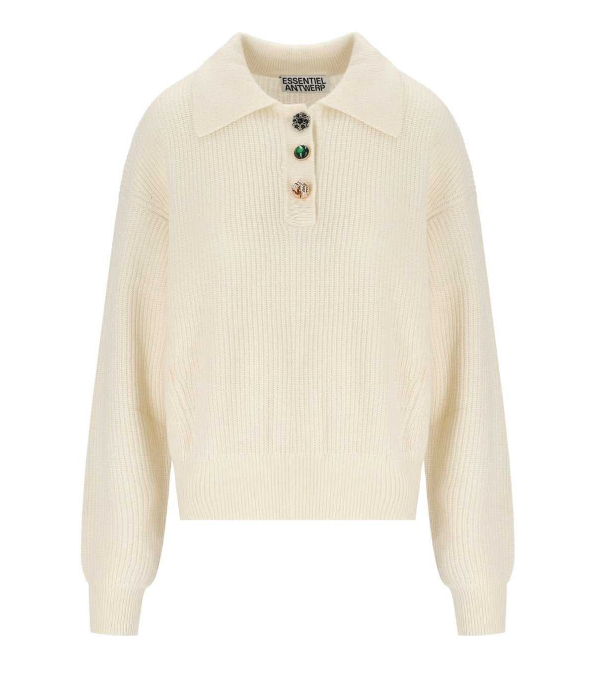 ESSENTIEL ANTWERP IMETAL IVORY POLO SWEATER – FerrarisBoutique