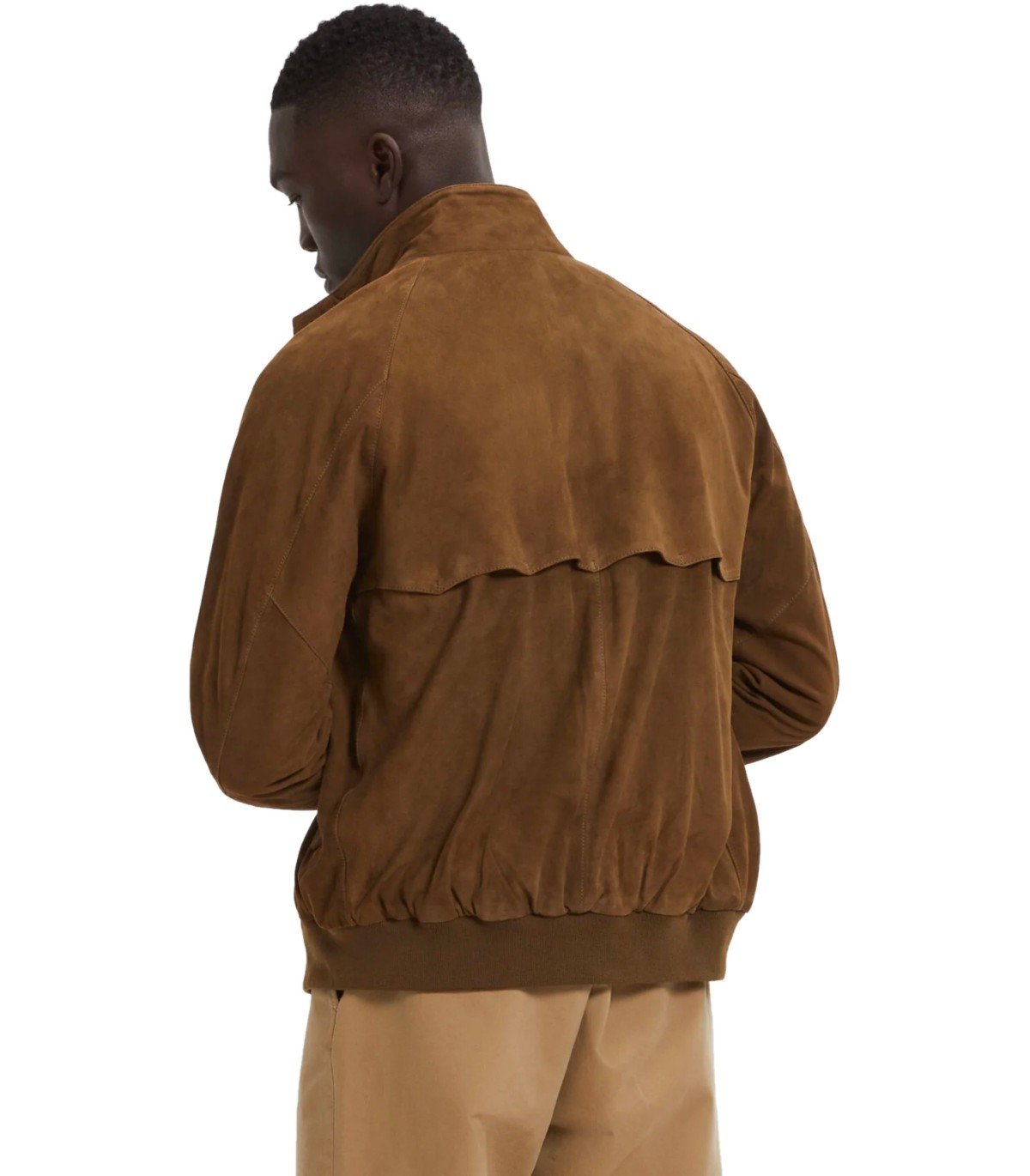 BARACUTA G9 SUÈDE DARK OLIVE BOMBER JACKET