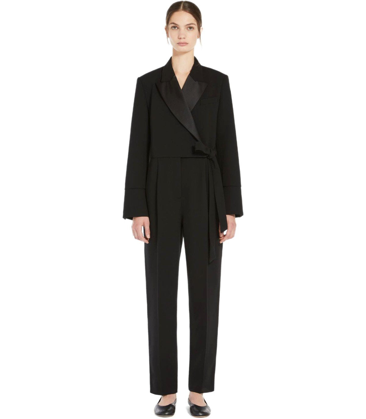 MAX MARA WEEKEND BAVIERA BLACK WRAP JUMPSUIT