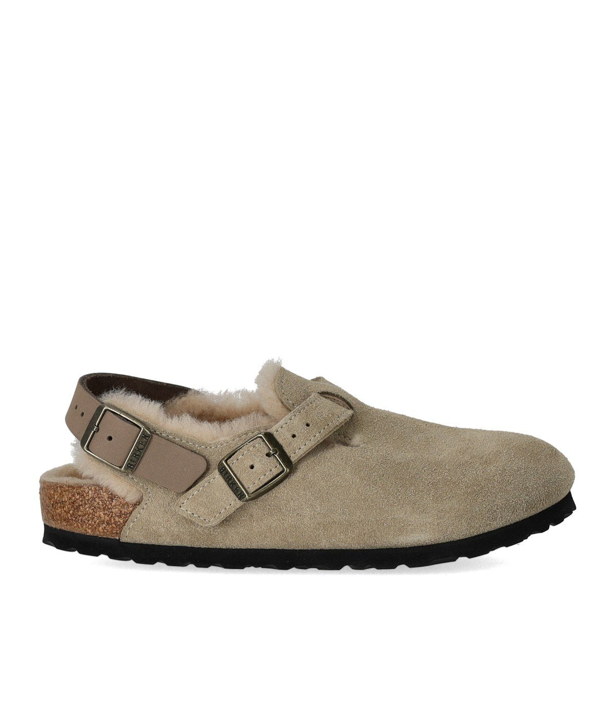 BIRKENSTOCK TOKIO SHEARLING TAUPE CLOG