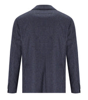 GIACCA MONOPETTO GESSATA BLU MANUEL RITZ