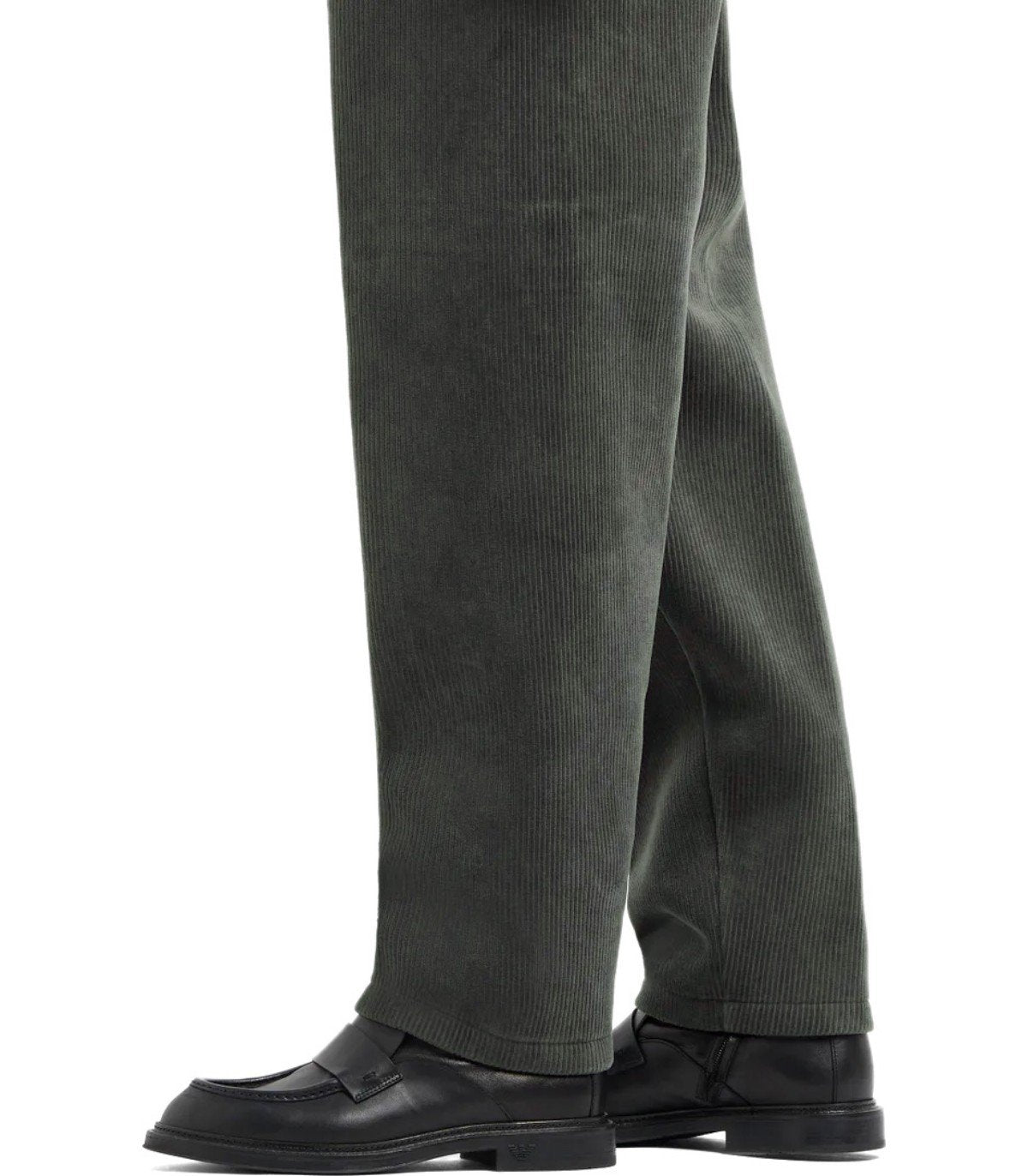 EMPORIO ARMANI GREEN RIBBED PANTS