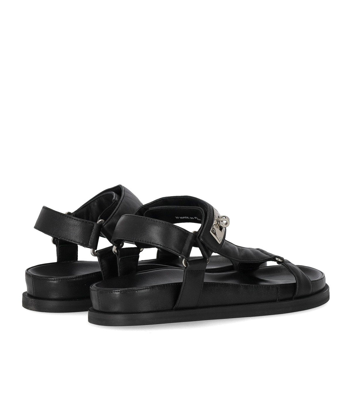 STRATEGIA BLACK FLAT SANDAL