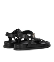 STRATEGIA BLACK FLAT SANDAL