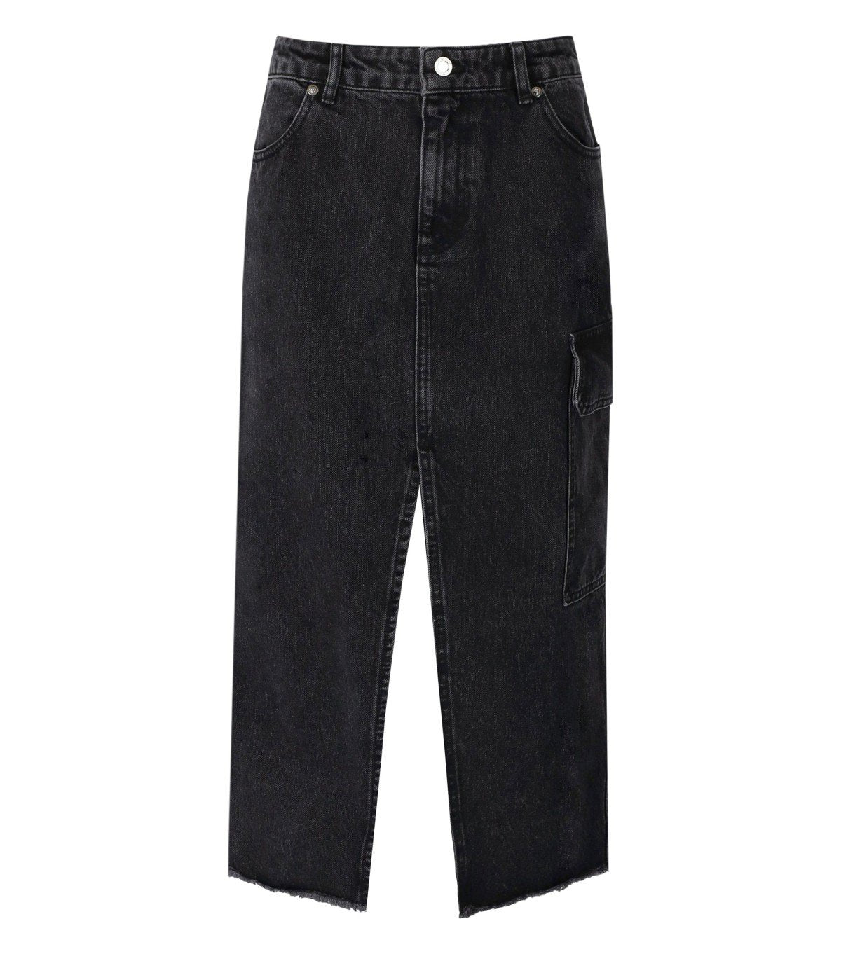 STINE GOYA PETER GREY DENIM MIDI SKIRT