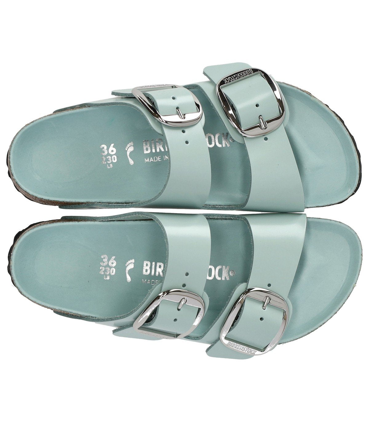 CIABATTA ARIZONA BIG BUCKLE SHINE SURF GREEN BIRKENSTOCK