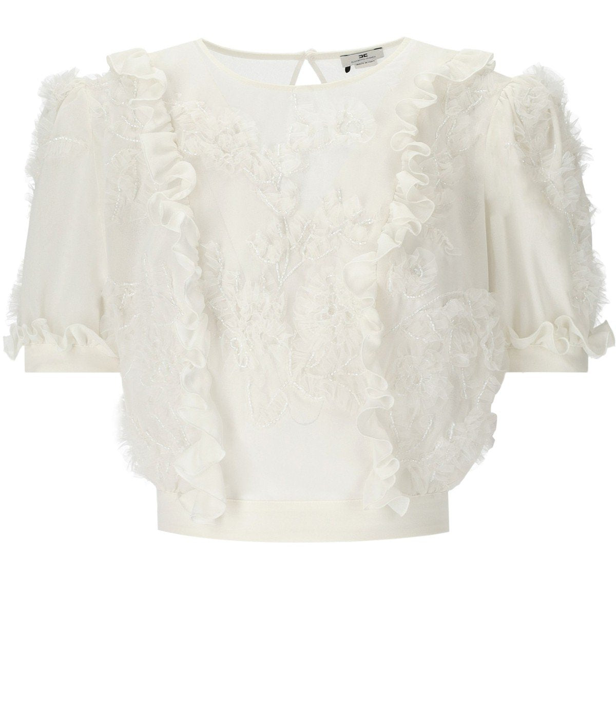 TOP CON ROUCHES AVORIO ELISABETTA FRANCHI
