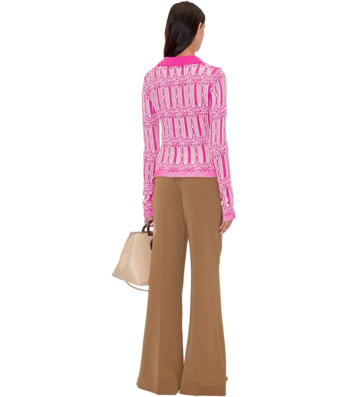 STINE GOYA LEAH COFFEE BROWN FLARE PANTS