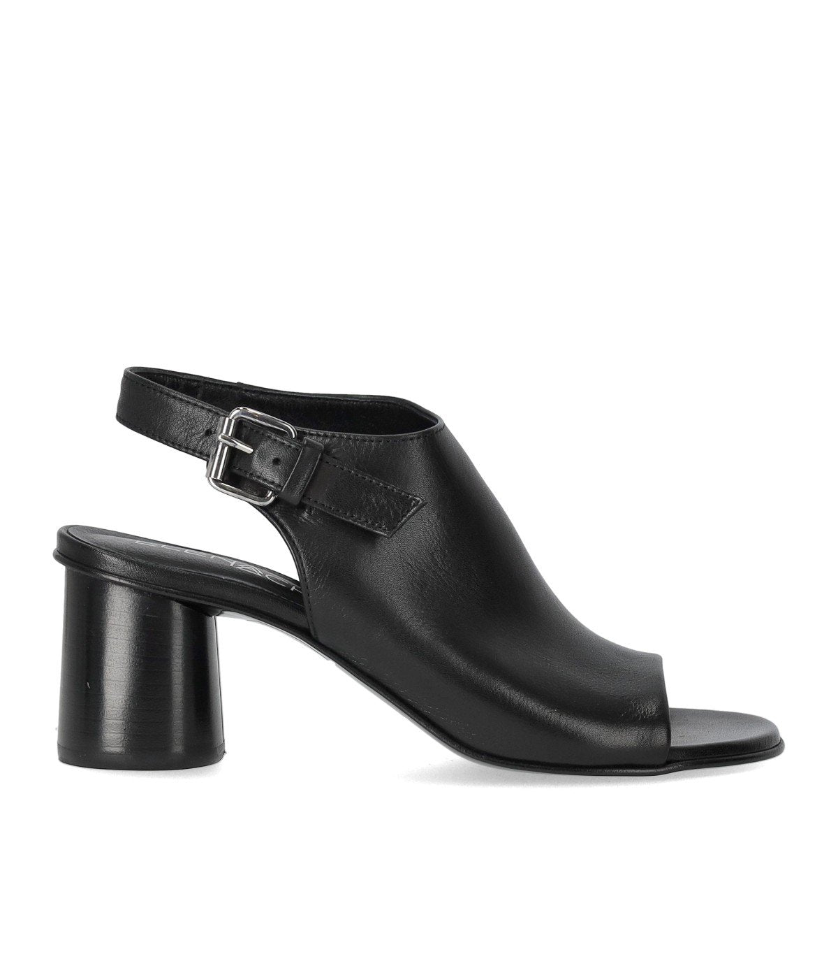 ELENA IACHI SILK BLACK HEELED SANDAL