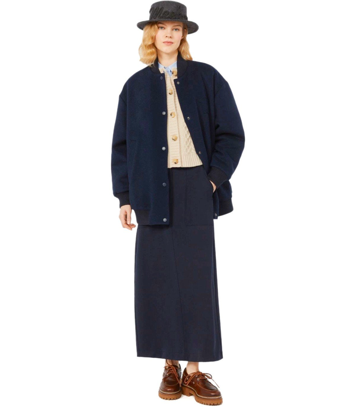 BOMBER ADORNI BLU MAX MARA WEEKEND