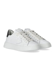 PHILIPPE MODEL TEMPLE WHITE BLACK LEATHER SNEAKER