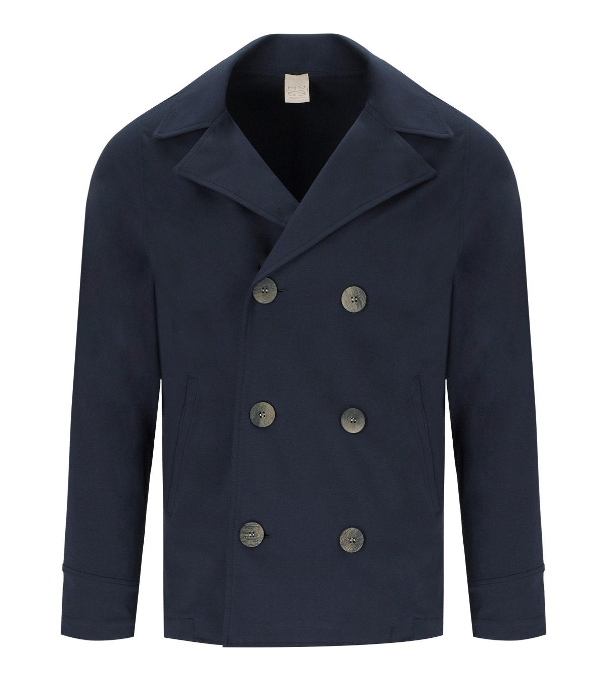 H953 NAVY BLUE KNITTED PEACOAT