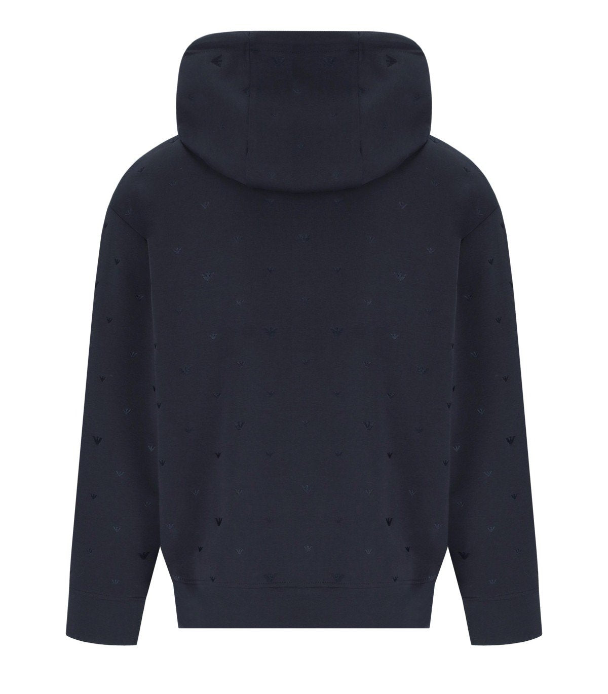 EMPORIO ARMANI NAVY BLUE MONOGRAM HOODIE