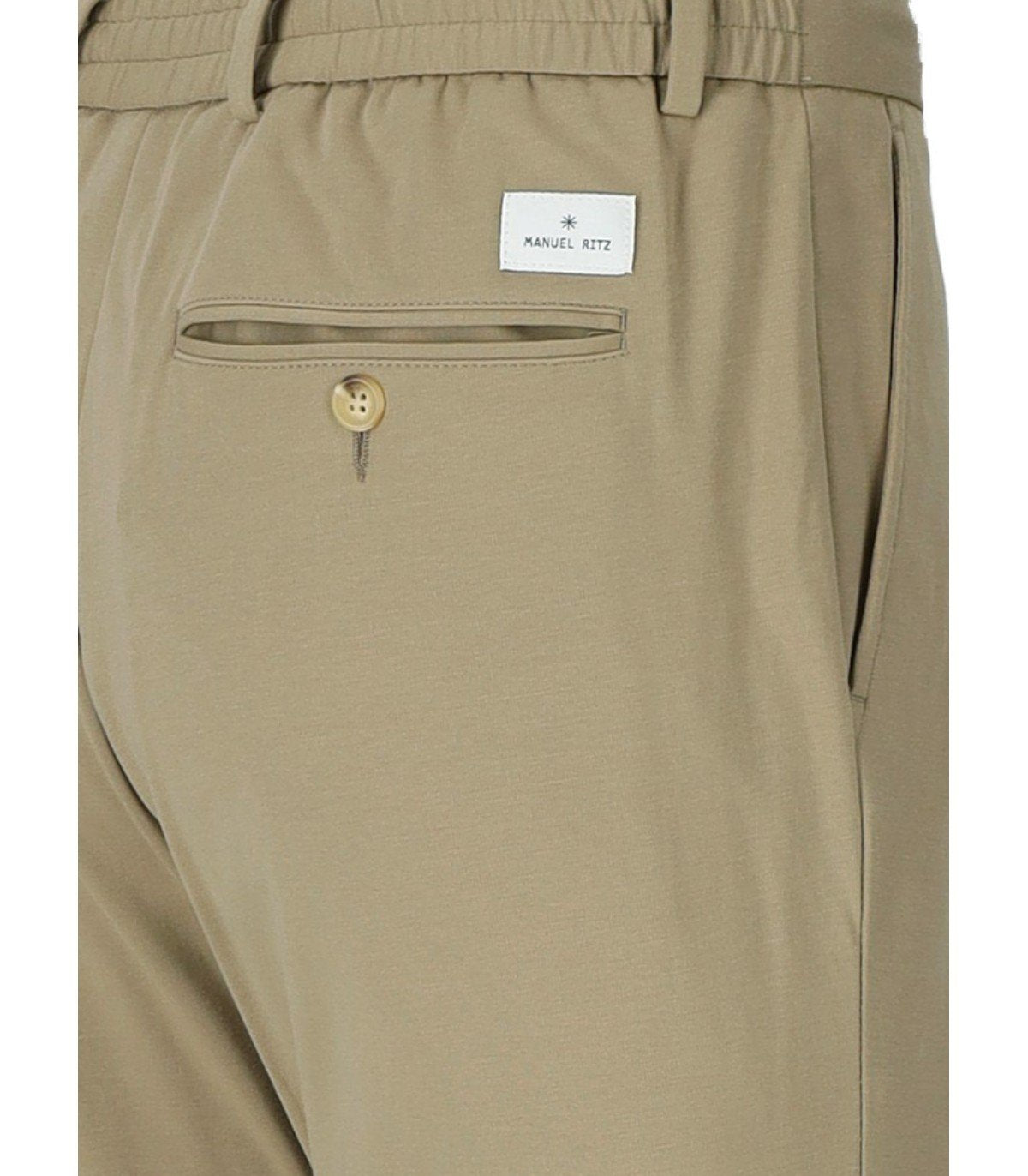 MANUEL RITZ BEIGE COTTON REGULAR FIT PANTS