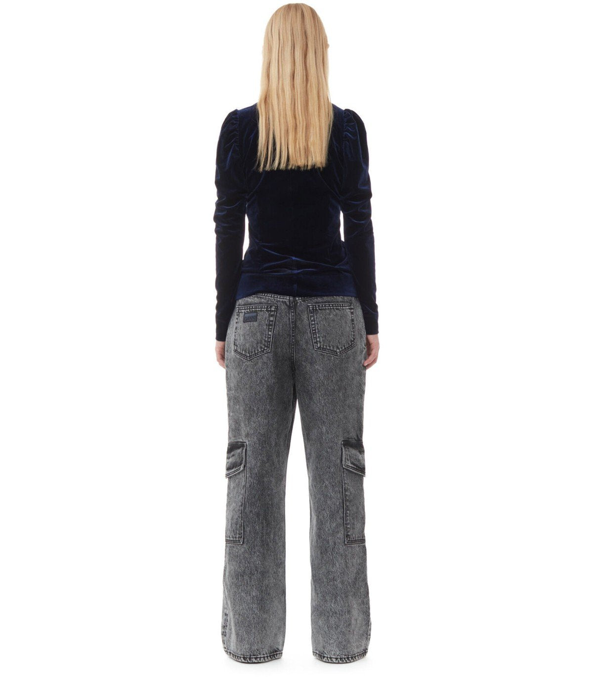 GANNI BLUE VELVET TOP