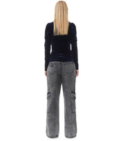 GANNI BLUE VELVET TOP