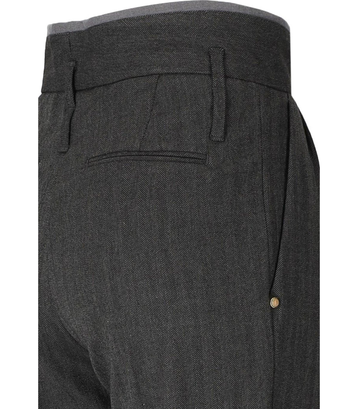 WHITE SAND DARK GREY HIGH WAISTED PANTS