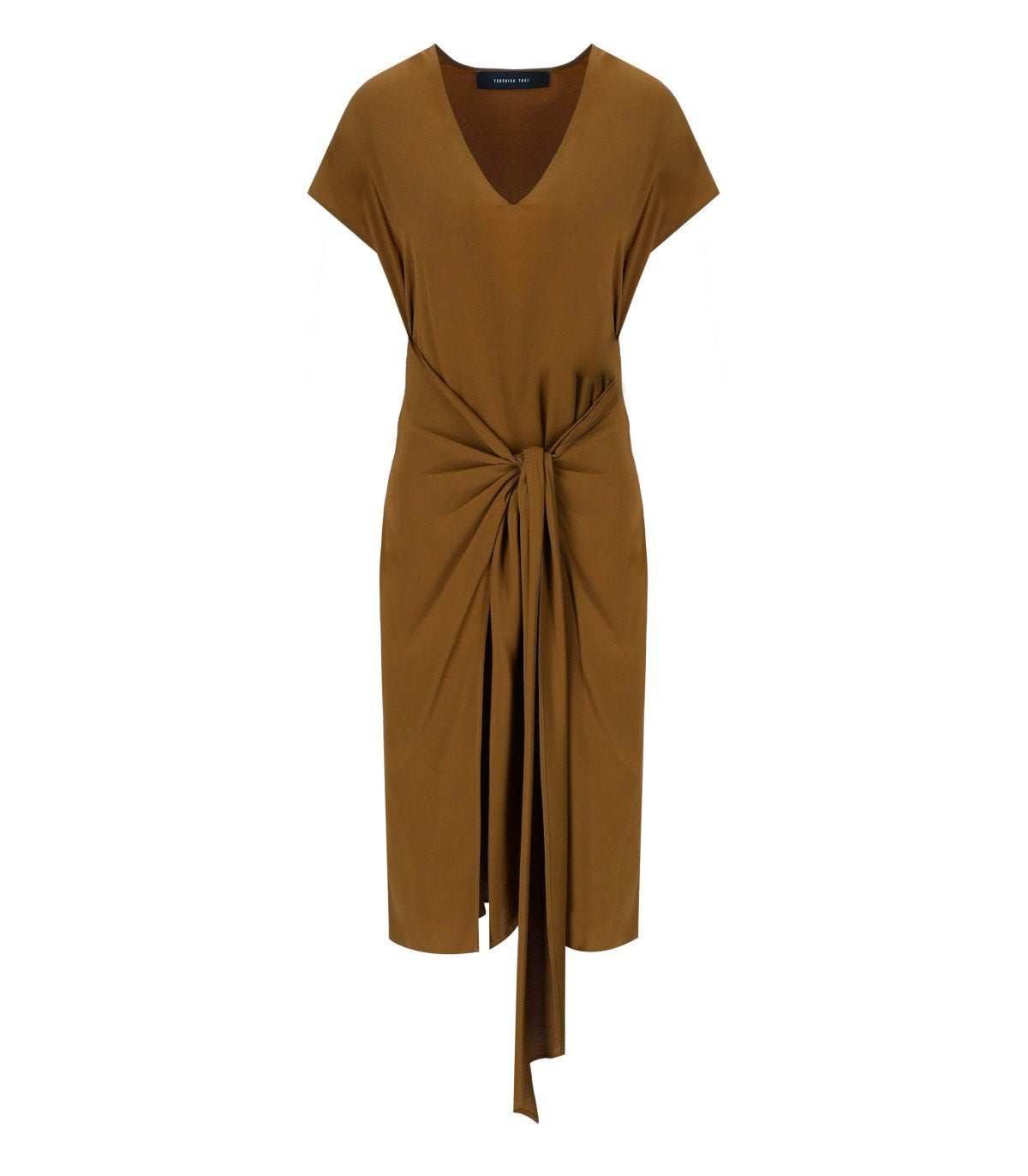 FEDERICA TOSI BROWN DRESS WITH KNOT