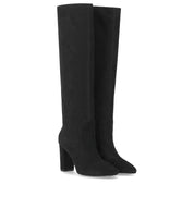 VIA ROMA 15 BLACK SUÈDE HEELED HIGH BOOT