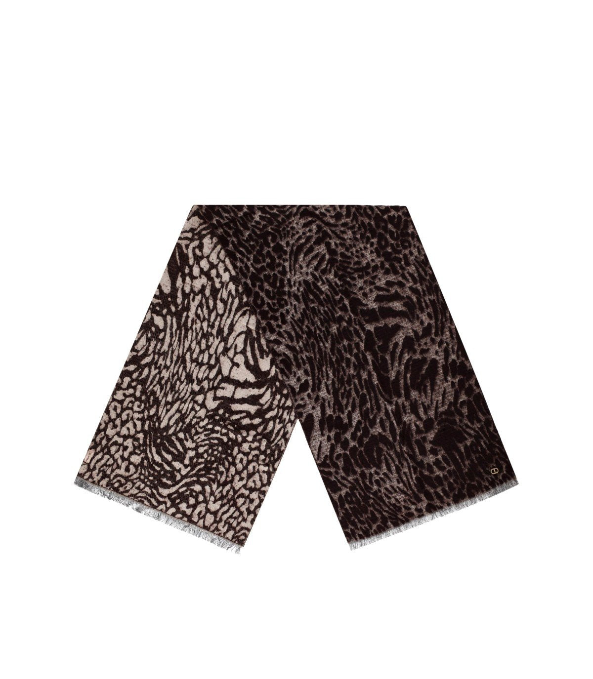 TWINSET BURGUNDY SCARF WITH ANIMAL PRINT