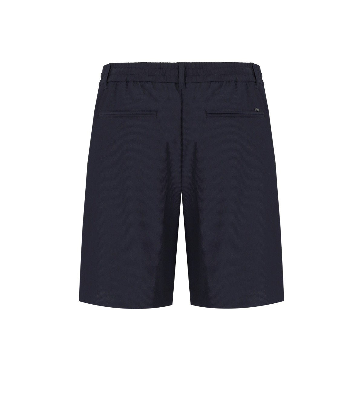 EMPORIO ARMANI BLUE RIBBED BERMUDA SHORTS