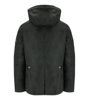 BARBOUR INTERNATIONAL AUTO WAX SAGE GREEN HOODED JACKET
