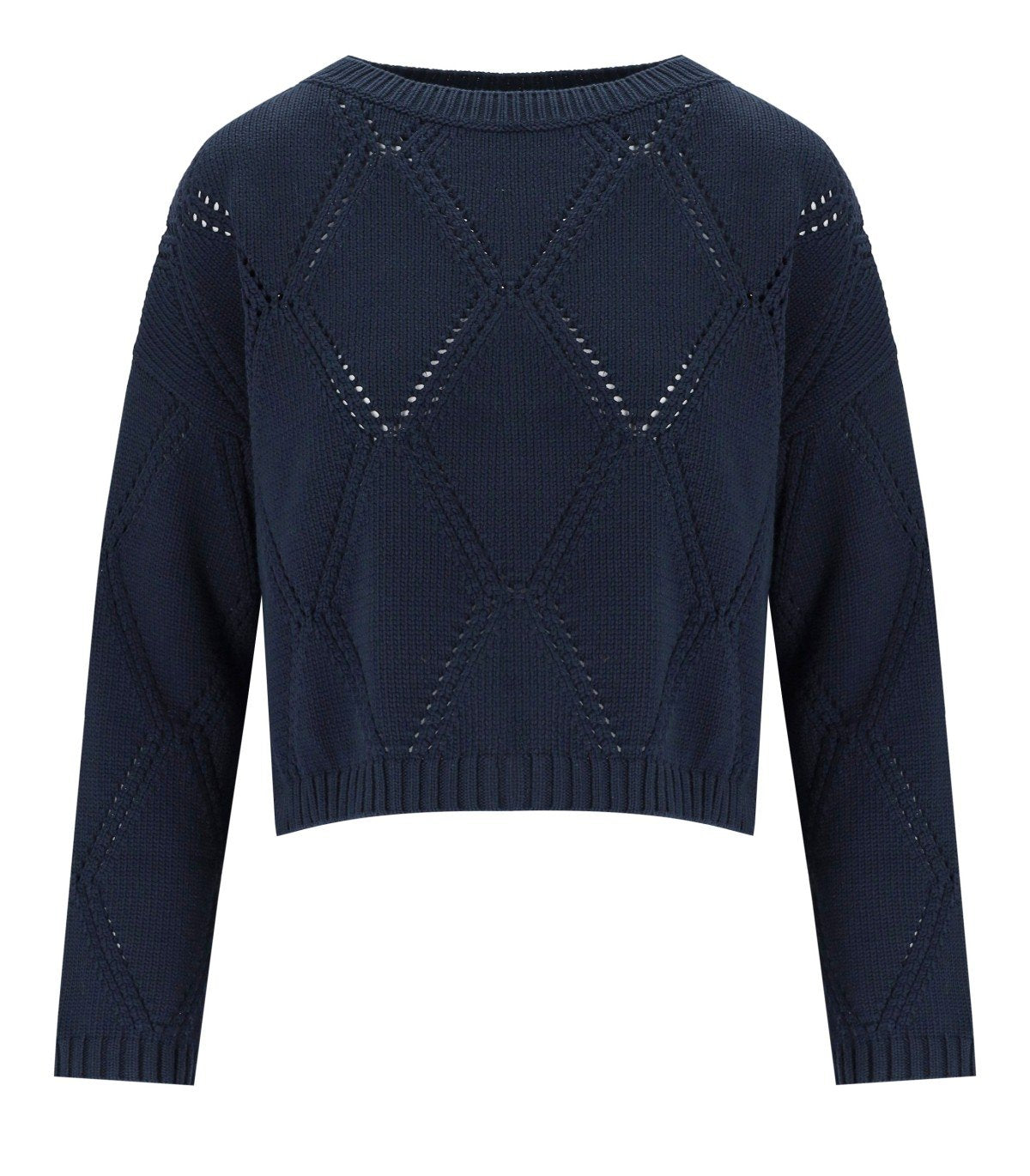 MAX MARA WEEKEND ABBOZZI BLUE CREWNECK SWEATER