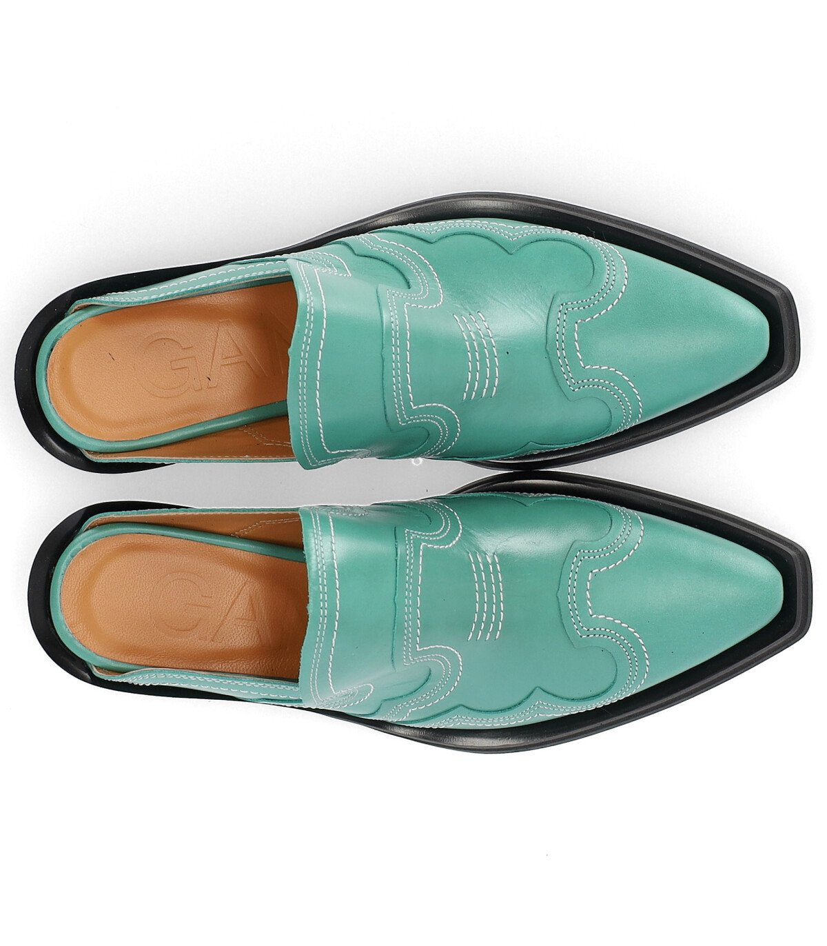 GANNI WESTERN GREEN MULE
