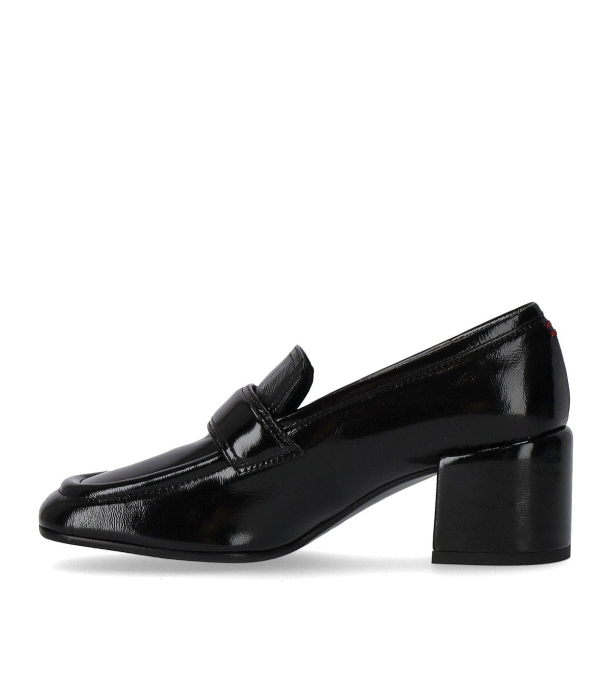 HALMANERA GLAZE BLACK HEELED LOAFER