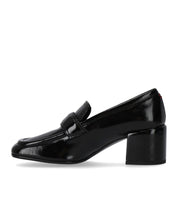 HALMANERA GLAZE BLACK HEELED LOAFER