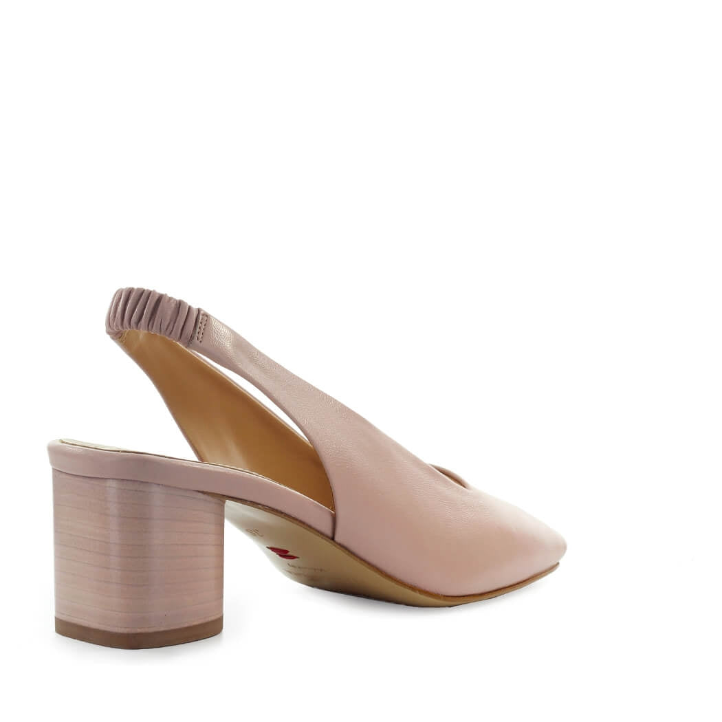 HALMANERA IRMA POWDER PINK SLINGBACK OPEN TOE PUMP