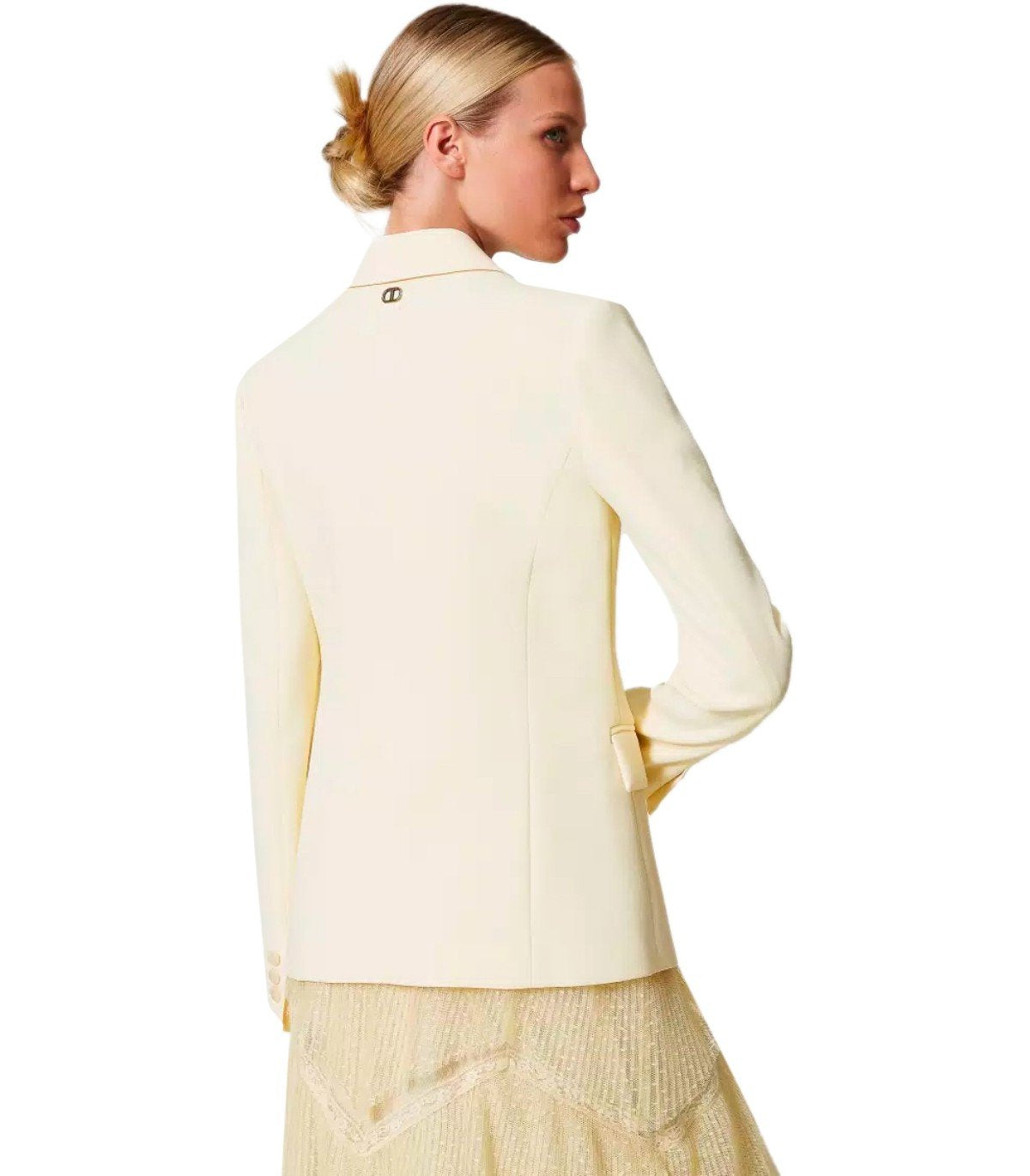 BLAZER MONOPETTO IN CREPE VANIGLIA TWINSET