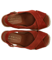 SANDALE ESPADRILLE À SEMELLE COMPENSÉE LUCILE ROUGE PALOMITAS