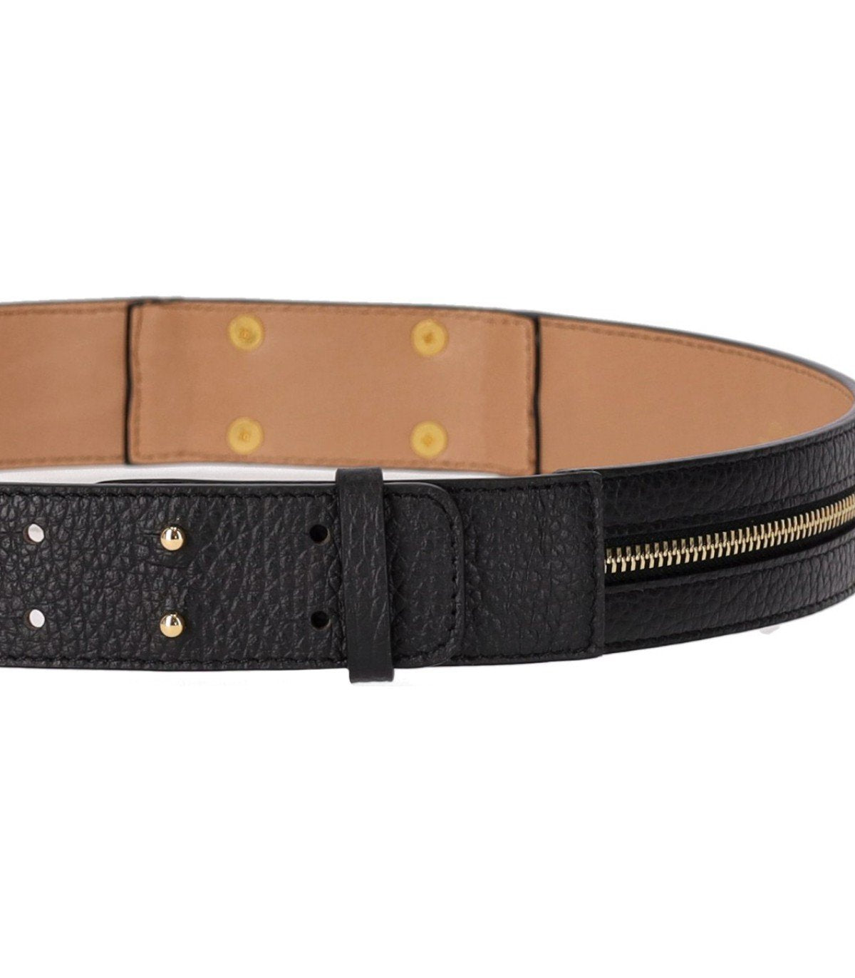 ELISABETTA FRANCHI BLACK ZIPPED BELT