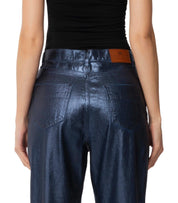 ELISABETTA FRANCHI OLTREMARE LAMINATED BAGGY JEANS
