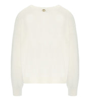 MAGLIONE CON DETTAGLI IN PIZZO BIANCO TWINSET