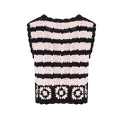 GANNI BLACK AND PINK CROCHET VEST