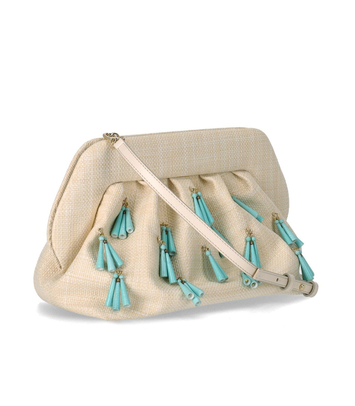THEMOIRè BIOS PAPER FRINGE BUTTER CLUTCH
