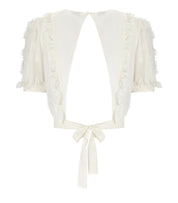 TOP CON ROUCHES AVORIO ELISABETTA FRANCHI