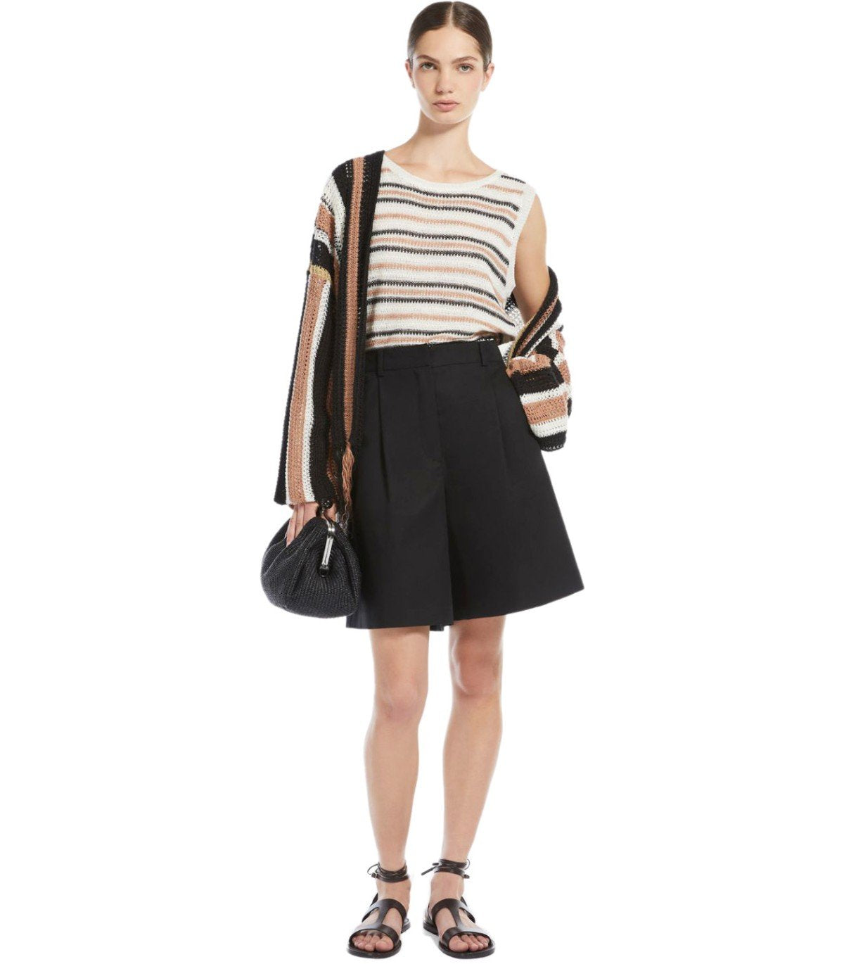 MAX MARA WEEKEND ECUBA BLACK BERMUDA SHORTS