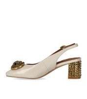 KURT GEIGER CHELSEA BLOCK BONE SLINGBACK PUMPS