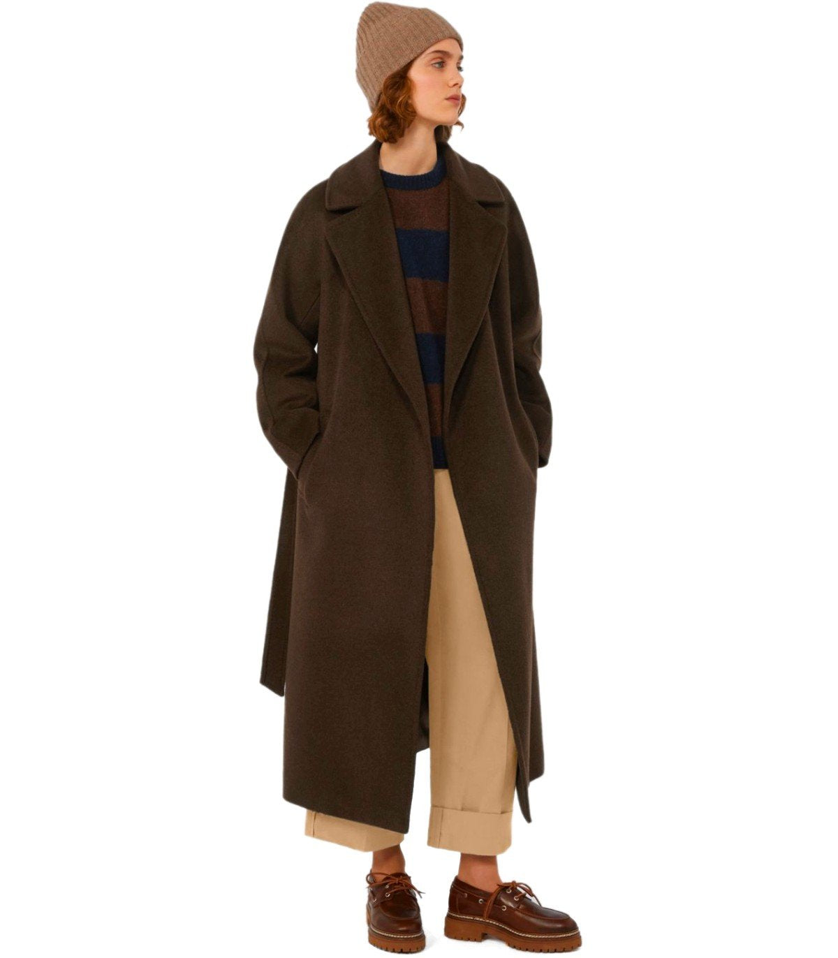 CAPPOTTO CON CINTURA TEMPERA CIOCCOLATO MAX MARA WEEKEND