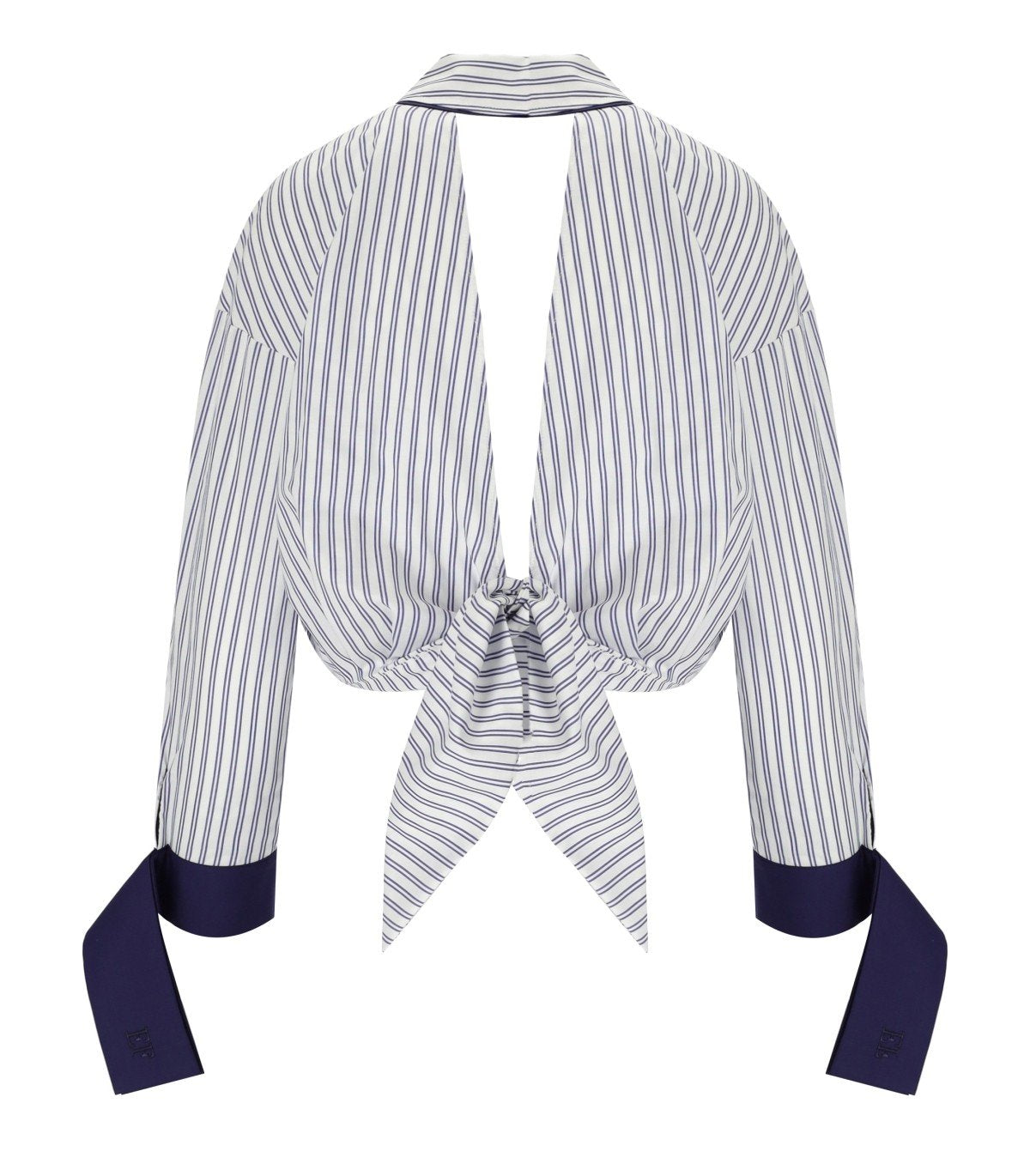ELISABETTA FRANCHI OLTREMARE STRIPED CROPPED SHIRT