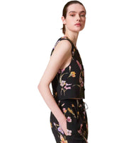 GILET A FIORI NERO TWINSET