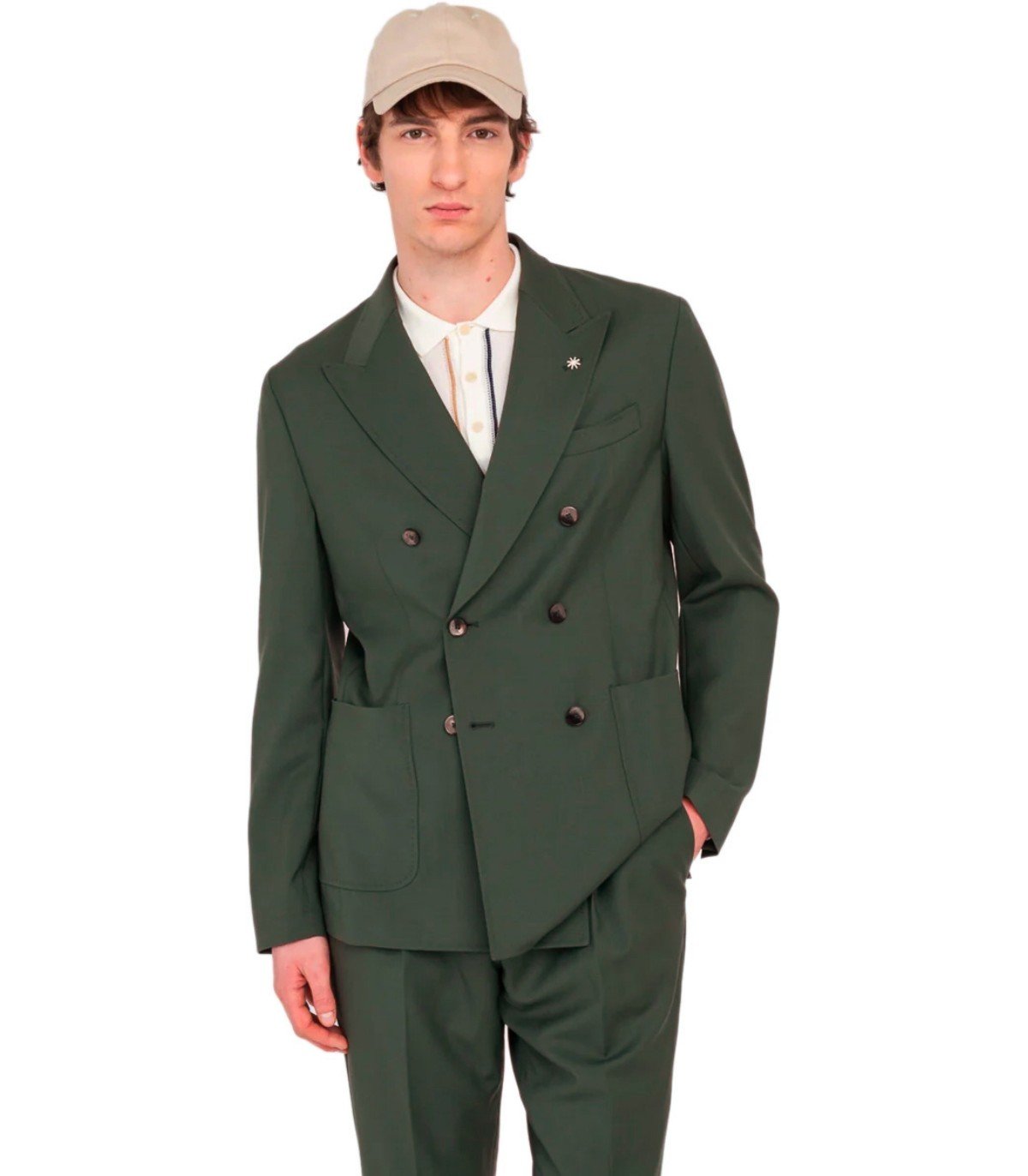MANUEL RITZ GREEN DOUBLE-BREASTED SUIT