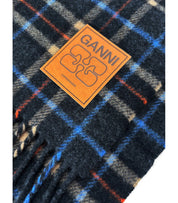 GANNI BLUE CHECK SCARF