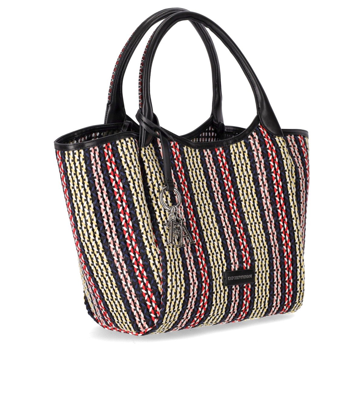 EMPORIO ARMANI MULTICOLOR WOVEN SHOPPING BAG