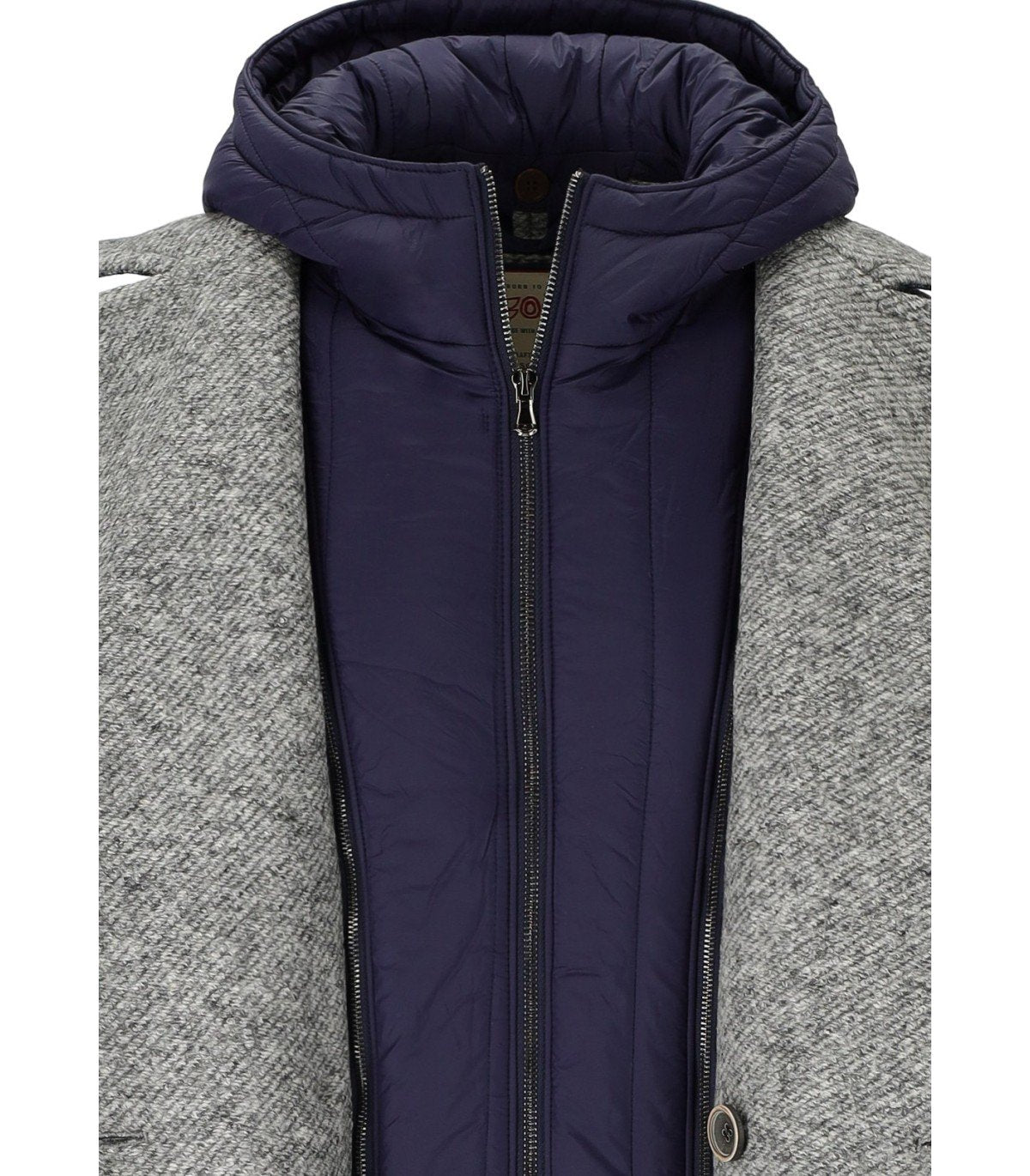 BOB IVER MELANGE GREY DOUBLE-BREASTED COAT