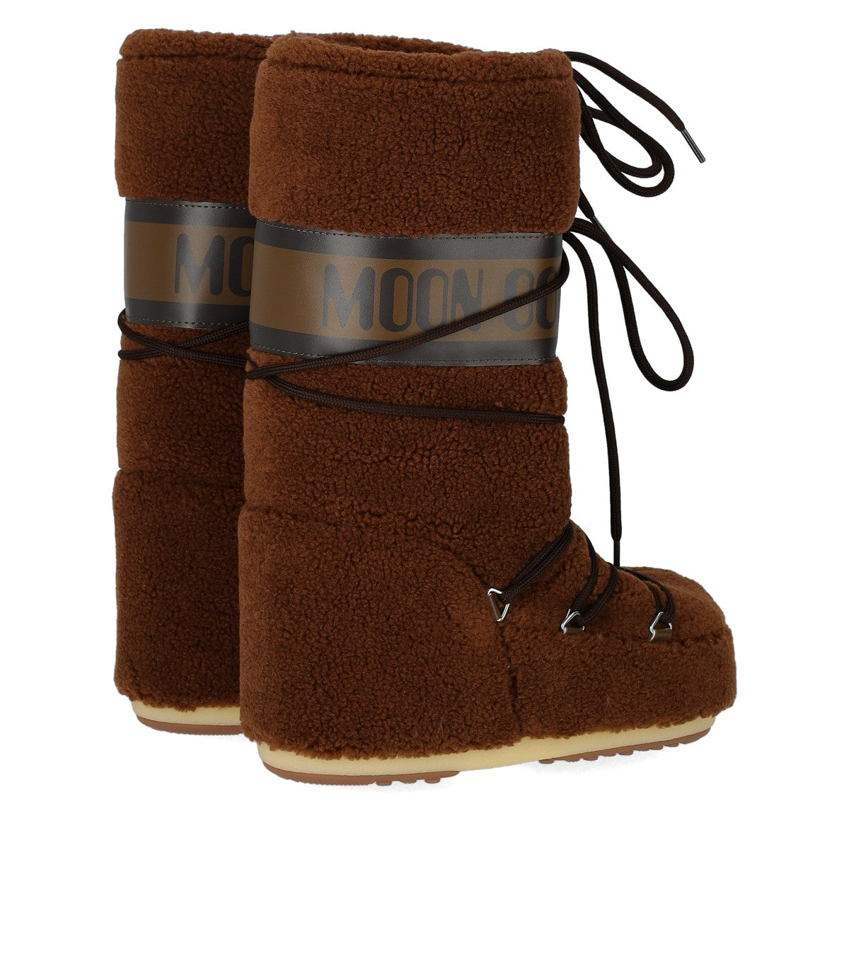 MOON BOOT ICON FLEECE BROWN SNOW BOOT