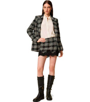 TWINSET BLACK AND WHITE CHECK SKIRT